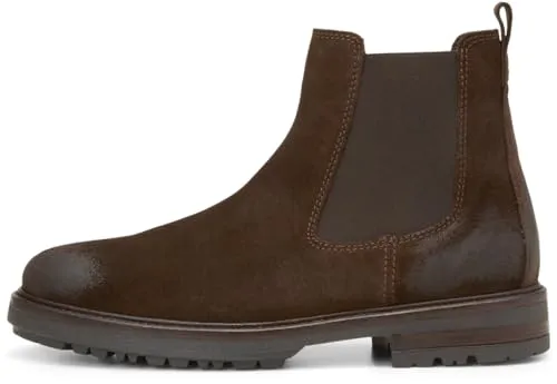 MARC O'POLO Chelseaboots aus edlem Velours-Rindleder, Herren Gr. 44, braun - Wanderschuhe aus hochwertigem Velours-Rindleder, mit rutschfester TR-Laufsohle und Memory Foam Innensohle für höchsten Tragekomfort – ideal für stilvolle Ausflüge.