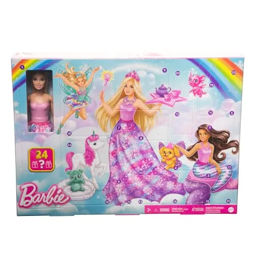 Barbie Adventskalender mit 24 Überraschungen - Adventskalender für Mädchen mit 24 tollen Überraschungen, perfekt für die Vorweihnachtszeit und voller Spielzeug für jede Barbie-Fan!