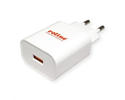 ROLINE USB Charger mit Euro-Stecker, 1 Port, QC3.0, 18W Stromadapter