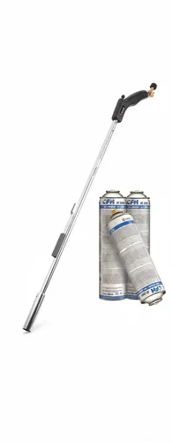 Bio Gas-Unkarautbrenner Unkrautvernichter Abflammgerät mit 2 Gaskartuschen