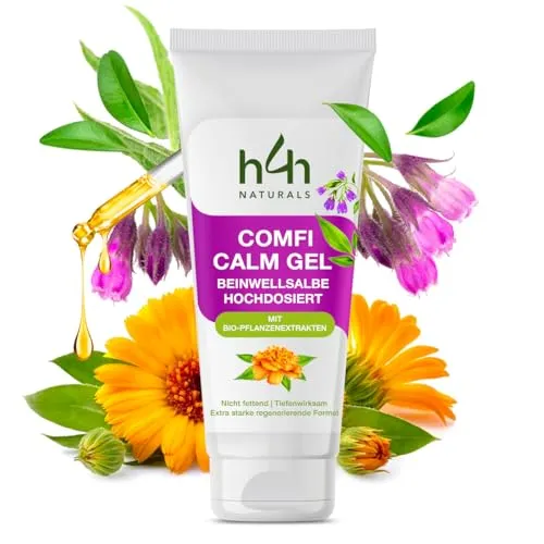 Beinwell Salbe Hochdosiert & Ringelblumenextrakt Massagegel & Schmerzgel pflegend und lindernd bei Muskelkater Schnelle Heilung, Schmerzlinderung VEGAN - ohne Tierquälerei hergestellt