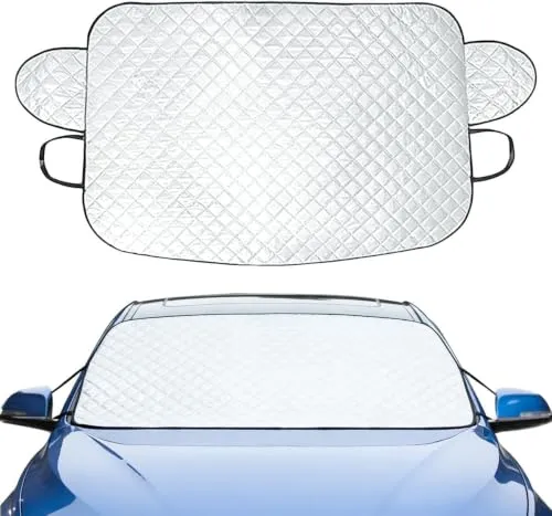 Fuhesgu Auto Frontscheibenabdeckung 145 x 96cm Windschutzscheibenabdeckung | Sommer Winter SUV Scheibenabdeckung Gegen Schnee Frost Staub Sonne UV Frostabdeckung Sonnenblende Auto Frontscheibe für LKW