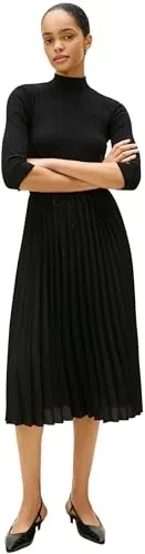 Tommy Hilfiger A-Linien-Kleid SLIM 5X2 RIB MIX MIDI DRS schwarz XXL (44) - Elegantes A-Linien-Kleid für Damen in Schwarz, aus pflegeleichtem Stretchmaterial, ideal für lässige Anlässe. Figurbetonte Passform und wadenlange Schnittform sorgen für einen stilvollen Look.