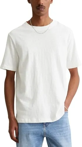 Marc O'Polo Denim Herren T-Shirt aus Bio-Baumwolle, Cremefarben (Egg White), L - T-Shirt für Herren aus nachhaltiger Bio-Baumwolle, bietet hohen Tragekomfort und einen modernen Regular Fit.