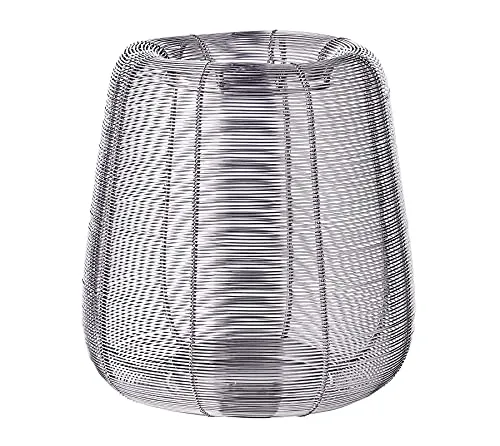 EDZARD Laterne Windlicht Kurt, Edelstahl vernickelt, 24 cm - Windlichter für drinnen und draußen, windgeschützt und stilvoll. Ideal für stimmungsvolle Abende auf Terrasse oder Balkon.