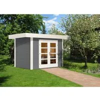 weka Designhaus 126 Gr.1, grau, 28 mm, DT - Modernes Gartenhaus - Gartenhäuser, Geräteschuppen & Carports - Stilvolles Designhaus aus robustem Material, ideal für Gartenliebhaber und kreative Projekte.