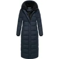 Marikoo Winterjacke Pakoraa - Extra Langer Mantel mit Abnehmbaren Innenteil - Funktionsjacke in Navy, ideal für kalte Tage. Der extra lange Schnitt und das abnehmbare Innenteil bieten Flexibilität und Wärme.