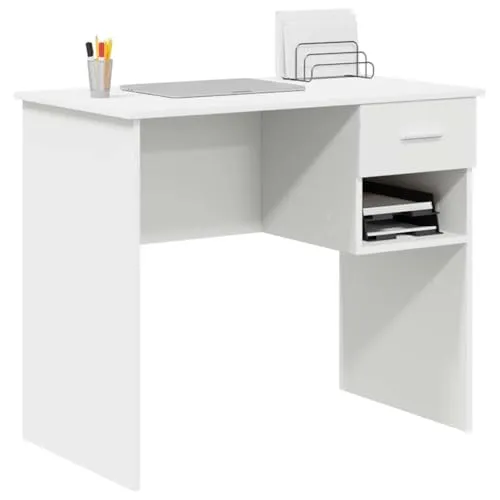 vidaXL Tisch mit Stauraum Weiß 90x49.5 cm