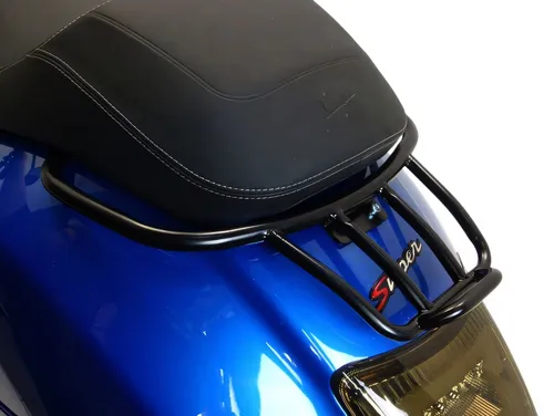 Gepäckträger Moto Nostra hinten mit Soziushaltegriff schwarz matt für Vespa GT