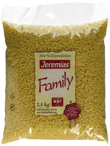 Jeremias Nudeln, Jeremias Suppen Muscheln Family Nudeln mit frischen Eiern 2500g