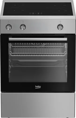 Beko FBE69100X Freistehende Küche 60 x 60 cm, Induktionsplatte 4 Zonen, Multifunktionsofen 72 l Klasse A, Edelstahl, HidroClean
