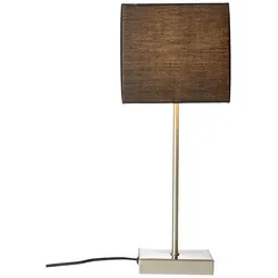 Tischleuchte 1-flammig Aglae anthrazit/chrom, H 43 cm - Elegante Tischleuchte aus anthrazitfarbenem Metall mit chromfarbenen Akzenten, perfekt für stimmungsvolle Beleuchtung in jedem Raum.