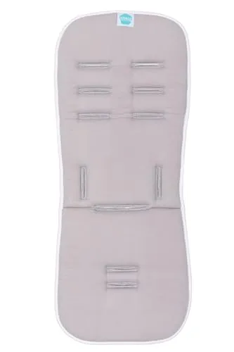 Fillikid Wendeauflage Muslin 30x73 cm – Exklusive Baby Sitzeinlage - Vielseitige und atmungsaktive Sitzauflage aus 100% Baumwolle für Buggys und Sportwagen. Pflegeleicht und waschbar, bietet sie Komfort und Sicherheit durch Gurtschlitze und Befestigungsbänder.