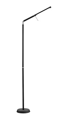 TRIO Filigran Stehlampe SMD 1x6W 560lm 3000K - Stehleuchte in mattschwarzer Optik, mit integrierter LED-Quelle für Energieeinsparung, ideal für stilvolle Wohnzimmergestaltung.