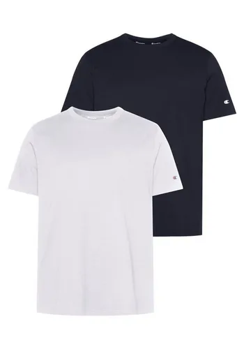 Champion Herren T-Shirt Doppelpack, 2 tlg. Größe M - Sportliche T-Shirts für Herren im 2er-Pack, ideal für Workout und Freizeit. Hochwertiger Logodruck und dehnbarer Jersey garantieren hohen Tragekomfort.