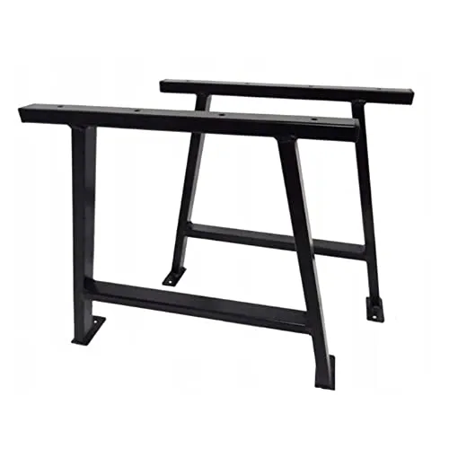 QLS Bankbeine Gartenbank aus Stahl, schwarz, 2 Stück (Athen)