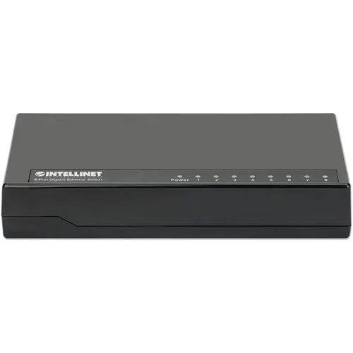 Intellinet 8-Port Gigabit Switch - Netzwerk-Switches mit 8 x 10/100/1000 Ports, ideal für Desktop-Nutzung und sorgt für schnelle, stabile Verbindungen in Ihrem Netzwerk.