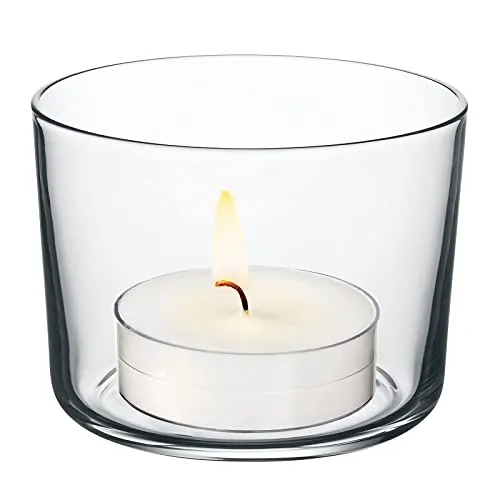 Konzept 11 Teelichtgläser 12er Set, Teelichthalter ideal als Hochzeitsdeko, groß und transparent 7,2 x 5,8 x 8,2 cm. Teelicht und Kerzen Glas für Wohnzimmer