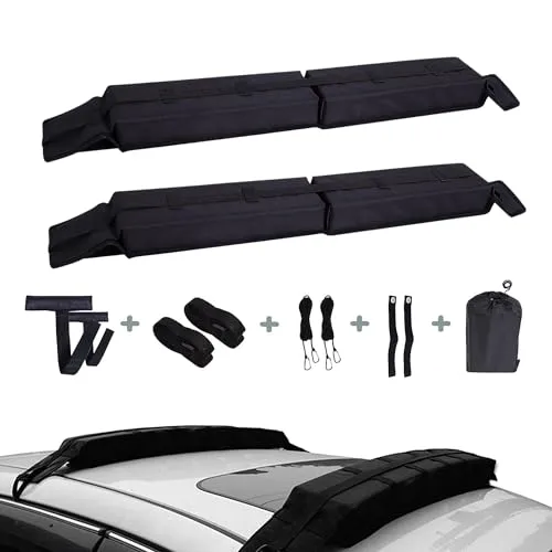 Dachträger Autos, Universeller Autodachträger für Reisen, weiche, Faltbare Gepäckpolster, tragbare Stange zum Tragen.