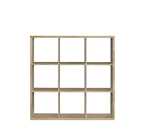 Standregal Sonoma Eiche - 3x3 Fächer Bücherregal - Regale & Aufbewahrung: Robustes 3x3 Bücherregal in Sonoma Eiche, ideal als Raumteiler und für vielfältige Einsatzmöglichkeiten.