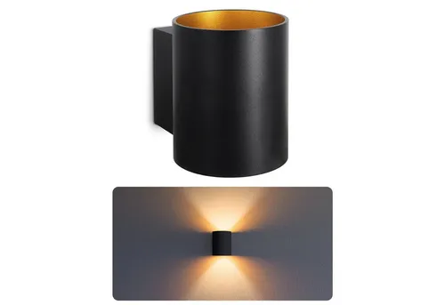 SSC-LUXon TUANI Wandleuchte schwarz-gold - Elegante Up-Down LED Wandleuchte für geschlossene Räume, mit warmweißem Licht (G9) und einer Leuchtdauer von bis zu 50.000 Stunden.