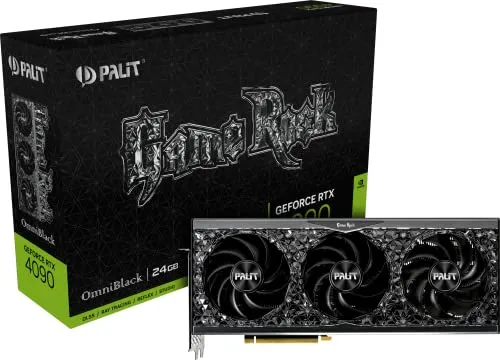 Palit RTX4090 GAMEROCK OMNIBLACK, 24GB GDDR6X, 2520OC/2235MHz, HDMI, 3DP, PCIE, Grafikkarte