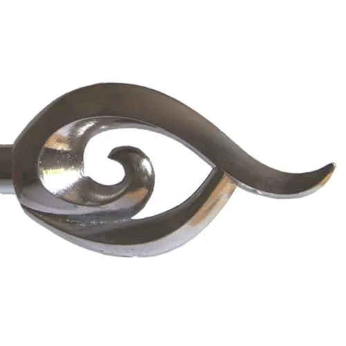 BASIT Endkappe für Gardinenstangen Ø 16mm I Endstück in Edelstahl Optik I 1 Stück Kappe I Flamme E24 rechts