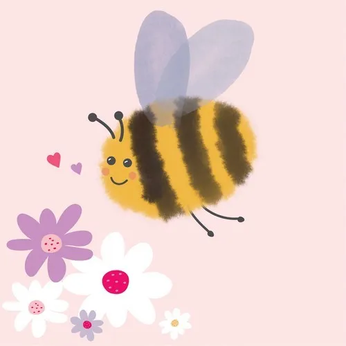 Servietten Sommer Große Biene an Blüten als Tischdeko. Papierservietten mit Motiv. Auch für Decoupage und Serviettentechnik 33x33cm 20