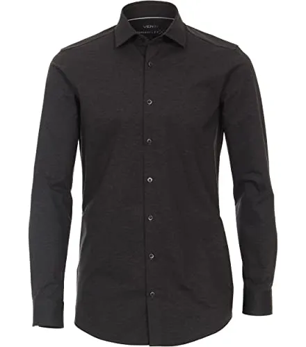 Venti Businesshemd Uni Body Fit - Herrenhemden aus hochwertigem Baumwollmix mit Stretchanteil für perfekten Tragekomfort und eine sehr schlanke, körpernahe Passform.