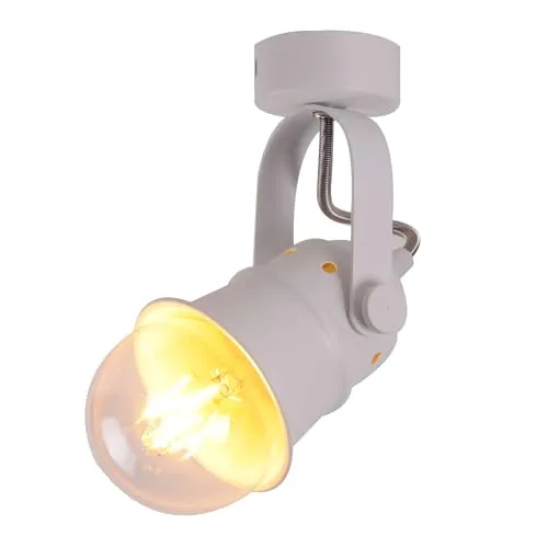 TWSXTE Weiß Deckenleuchte Vintage Wandlampe LED Strahler Verstellbare Rustikal Wandleuchte, E27 Fassungen für Lampen bis 60W (ohne Glühbirne)