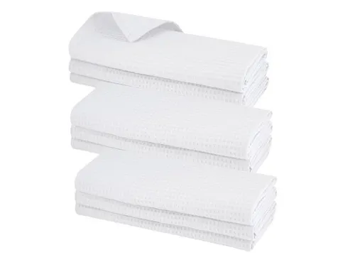 Engelland Geschirrtuch Poliertuch 9-tlg. Waffel-Pique - Geschirrtücher aus 100 % Baumwolle mit Waffelpiqué für streifenfreies Trocknen. Hohe Saugfähigkeit und modernes Design in Trendfarben, ideal für Küche und Gastronomie.