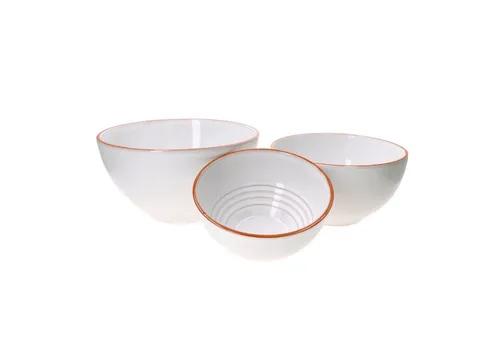 MamboCat Salatschüssel 3er Set - Servierschalen aus Steingut - 3-teiliges Set in verschiedenen Größen (Ø 17,5cm, 20,5cm, 24cm) für vielseitiges Servieren von Salaten, Desserts und Snacks. Mikrowellen- und backofengeeignet, ideal für jeden Anlass!