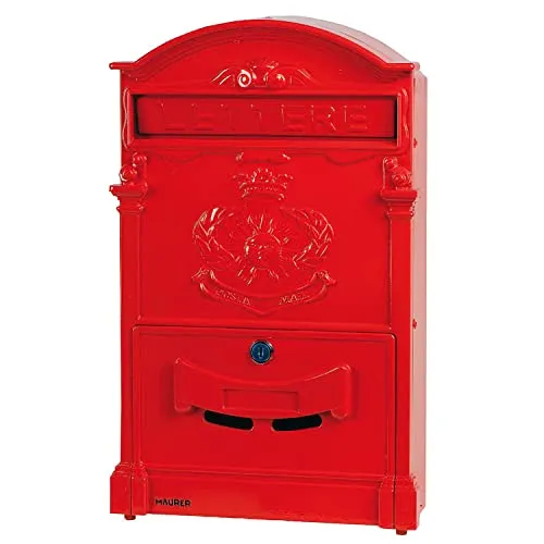 Maurer Briefkasten aus Aluminiumguss, Rot in rot von MAURER