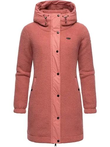 Ragwear Damen Fleecejacke Cousy Old Pink, XXL - Funktionsjacke aus kuschligem Teddyfleece, wärmeisolierend und schnelltrocknend – ideal für stilvolle Outfits im Herbst und Frühling.