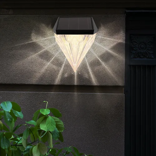 Außenwandlampe Solarlampe Gartenleuchte Diamant Kristall Design LED Balkonlampe