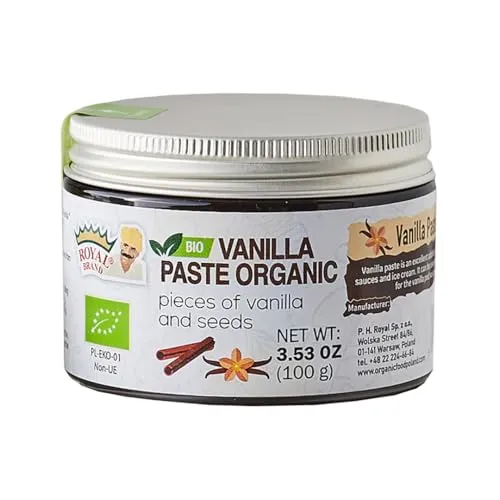 Royal Brand Vanilleschotenpaste BIO – Bourbon Vanille Paste 100g – Gourmet BIO Vanille für Köche & Desserts – Intensives Vanille Aroma ohne Konservierungsstoffe