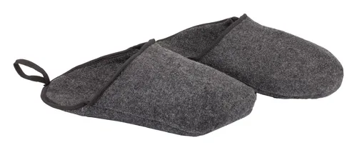 Feldtmann Filz-Überschuh Ludwig Größe L (41 - 46) graumeliert - Hausschuhe aus hochwertigem Filz, bieten hervorragende Wärmeisolierung und sind ideal für gemütliche Stunden zu Hause.