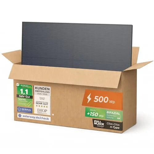 NAKA Solarmodul 500 W JAM60D41-500/LB Vollschwarz 1953 mm x 1134 mm x 30 mm 27,3 kg 1x Solarpanel