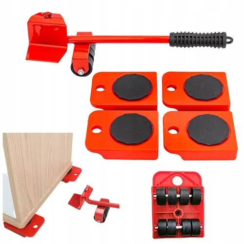 Möbelroller Set 4 Transportroller + Hebel Möbelheber Umzugshelfer bis 150 kg