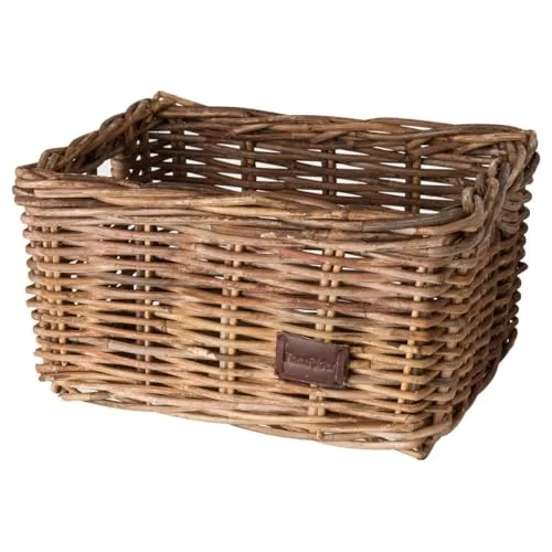 FAST RIDER Zeno Fahrradkorb Vorne Rattan, Fahrrad Korb für Vorne für Einkaufs- oder Büchertasche, Rattan Fahrradkiste, Ergonomisch, Modisch, Einfache Montage mit Mitgelieferde Kabelbinder, 8L, Braun