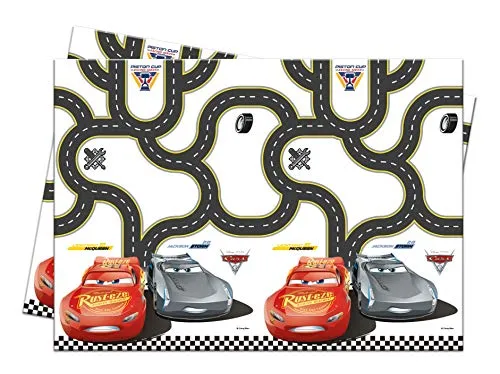 Qualatex Qualatex Procos 87800 - Tischdecke Cars 3, Größe 120 x 180 cm, aus Plastik, Partydekoration, Kindergeburtstag