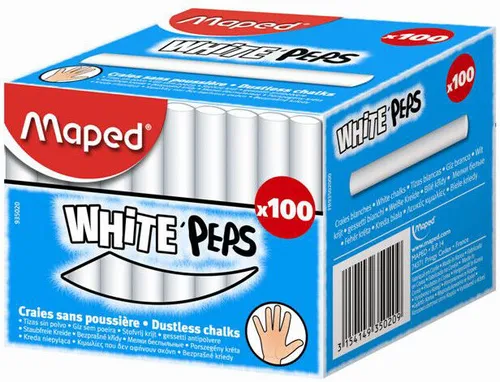 Maped Wandtafelkreide WHITE'PEPS rund weiß 100 Stück