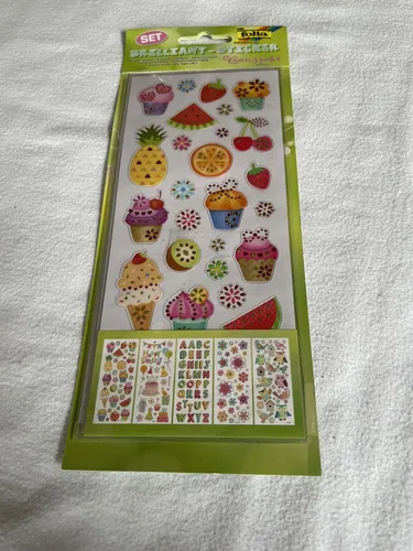 S045 Folia 5 Bögen Brilliant-Sticker Ganzjahr Glitzer - Aufkleber