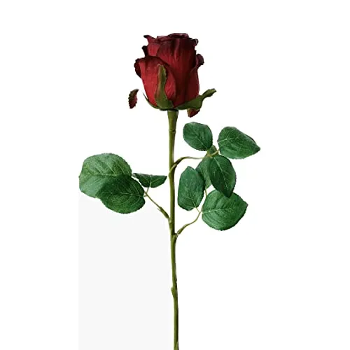 creativ home Künstliche Rose Kunstblume rote Seidenrose für Hochzeit mit Stiel 51 cm, 1x ROT