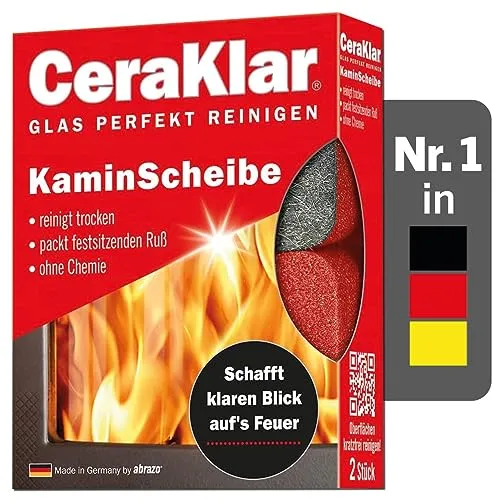 abrazo CeraKlar KaminScheibe – Kratzfreier Kaminreiniger ohne Chemie