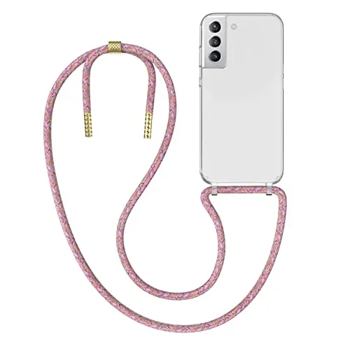 MyGadget Handykette für Samsung Galaxy S21 - [ Hülle mit Band abnehmbar & verstellbar ] - Handyhülle mit Handyband zum Umhängen Schnur Case Schutzhülle - Bunt