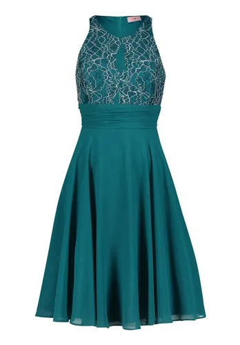 Vera Mont Sommerkleid – Elegantes Midi-Kleid für den Sommer - Stylisches, tailliertes Sommerkleid aus Chiffon und Spitze. Mit rundem Ausschnitt und ohne Ärmel perfekt für warme Tage. Ideal für besondere Anlässe oder den Alltag.