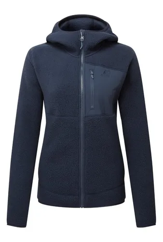 Mountain Equipment Highpile Hooded Wmns Jacket cosmos (Me-01286) 14 - Skitourenjacke für Frauen, aus 250g/m² hochflorigem Fleece für optimale Wärme und mit EXOLITE Softshell-Besatz für besten Wetterschutz. Ideal für kalte Bergbedingungen.