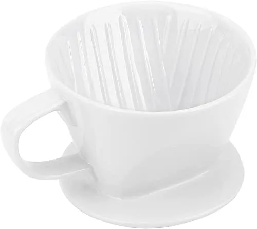 ProLeo Porzellan-Kaffeefilter für Filtertüten der Größe 1 bis 2 Tassen, weiß