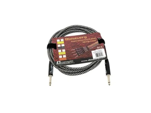 DIMAVERY Instrumenten-Kabel, 3m, schwarz/silber